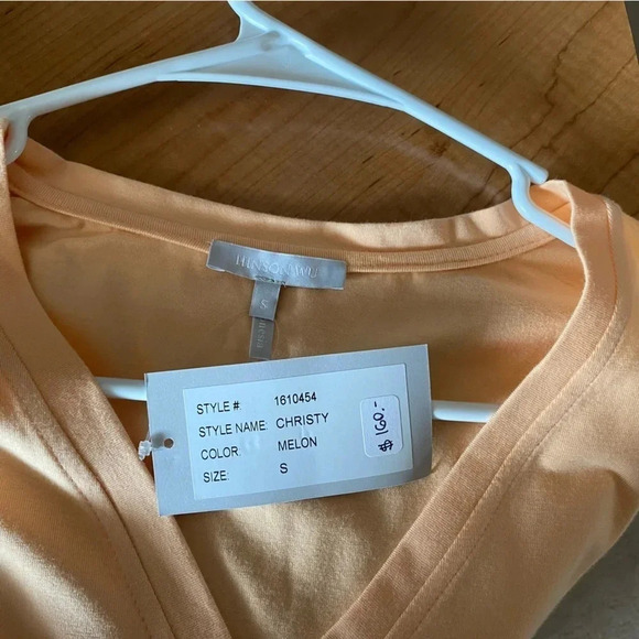 Hinson Wu Christy 3/4 Sleeve Top In Melon - Picture 4 of 5